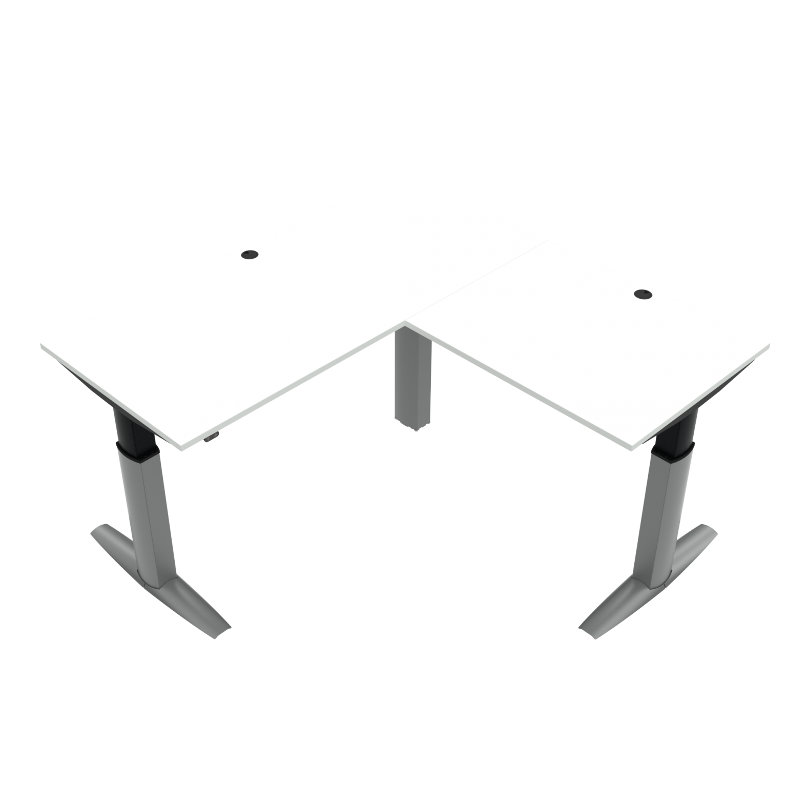 Adjustable Heavy Duty Corner Standing Desk Back Centre